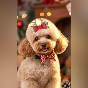 2 Piece Dog Cat Reindeer Hair Clips In Red